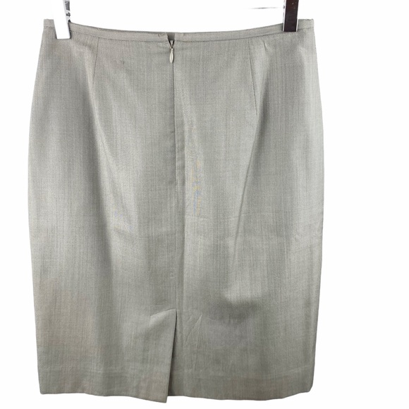 Ann Taylor Gray Taupe Wool Silk Pencil Skirt 2 - Picture 4 of 4
